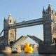 The bascules of Tower Bridge are raised a thousands times a year but not typically for this kind of rivercraft.